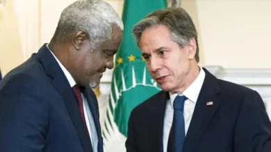 Le secrétaire d'Etat américain, Antony Blinken et le président de l'Union africaine, Moussa Faki Mahamat