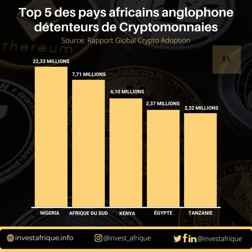 Top 5 des pays africains anglophone détenteurs de Cryptomonnaies