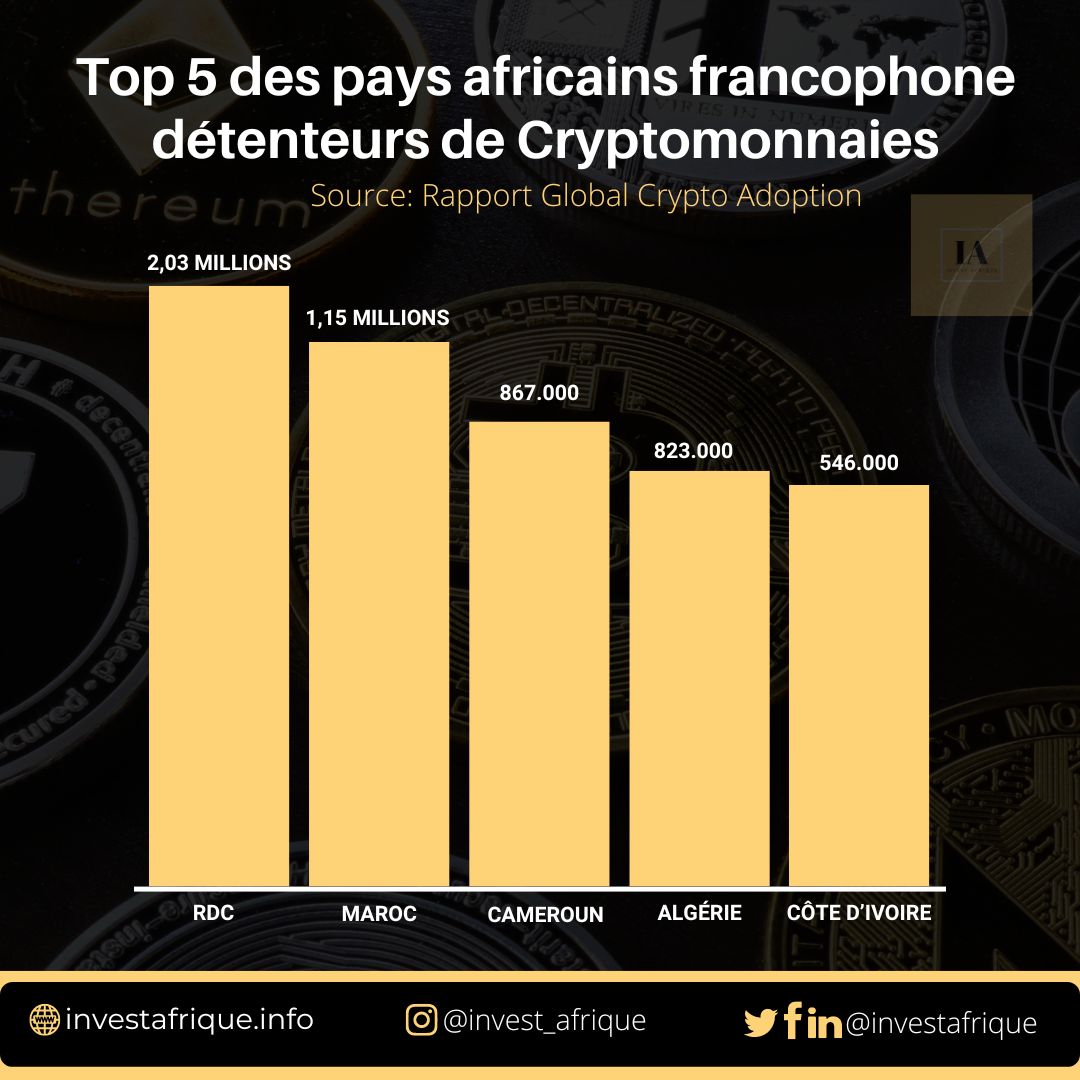Top 5 des pays africains francophone détenteurs de Cryptomonnaies