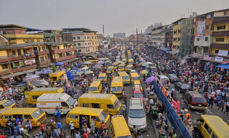 Une rue de Lagos au Nigeria