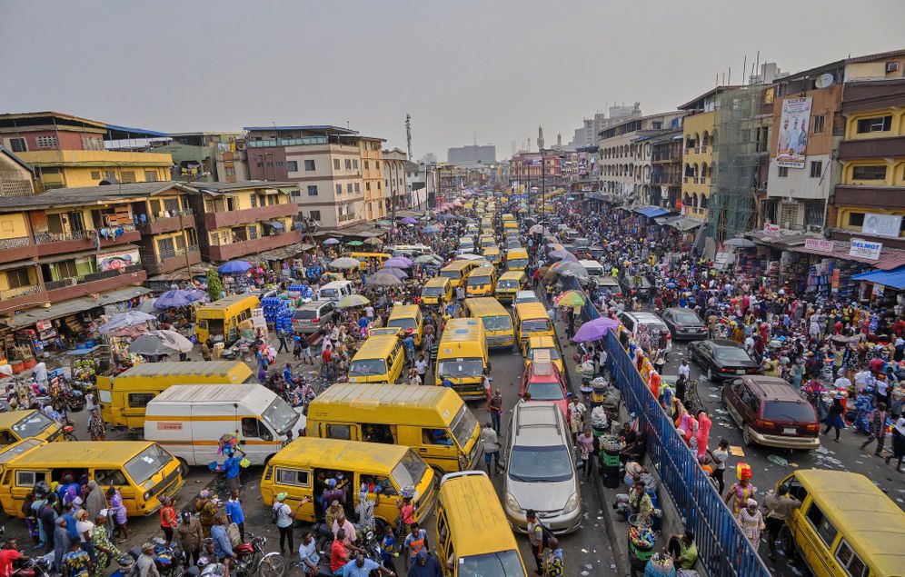 Une rue de Lagos au Nigeria