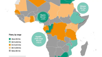 Carte des pays africains avec les plus gros investissements étrangers