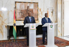 Visite du président du Ghana John Dramani Mahama en Côte d'Ivoire, entretient avec son homologue Alassane Ouattara.