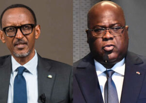 Le président de la République démocratique du Congo (RDC) Félix Tshisekedi et son homologue rwandais Paul Kagame