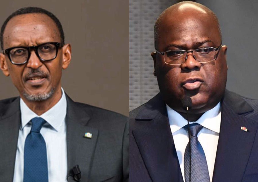 Le président de la République démocratique du Congo (RDC) Félix Tshisekedi et son homologue rwandais Paul Kagame