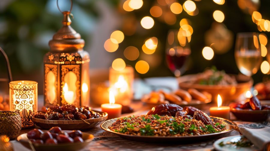 Repas de rupture pendant le Ramadan (période de Jeûne musulman)